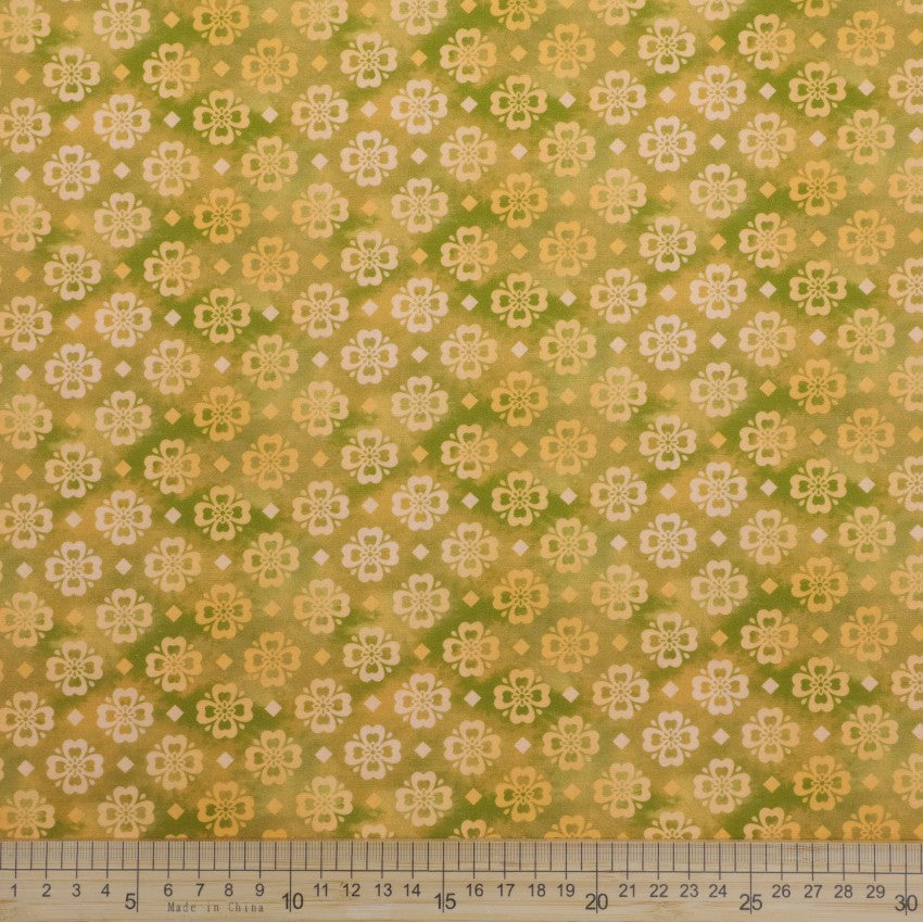Japanese - Floral Tiles Green