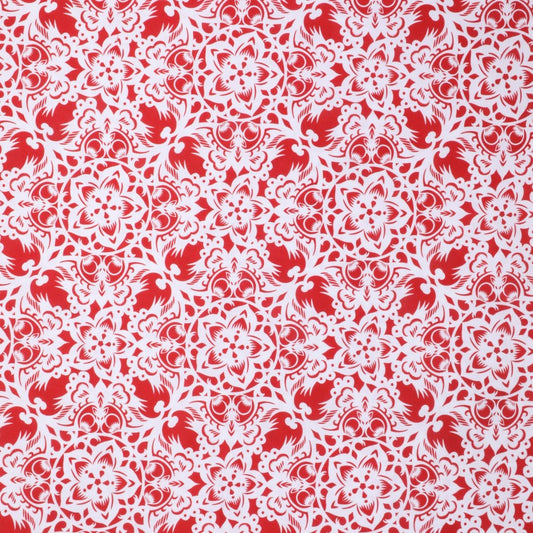 Flowers in Silhouette - Tiles Red