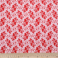 Flowers in Silhouette - Berry Design Red