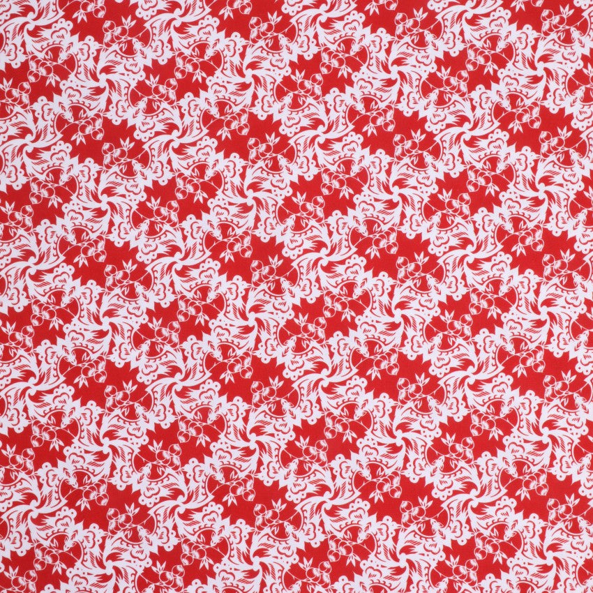 Flowers in Silhouette - Berry Design Red