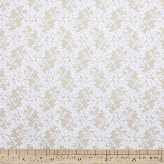 Flowers in Silhouette - Berry Design Cream