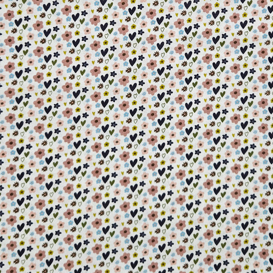 Hearts and Flowers - Heart White