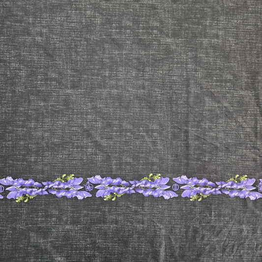 Purple Floral Border Print