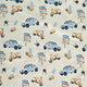 Italian Road Trip Blue on Off White