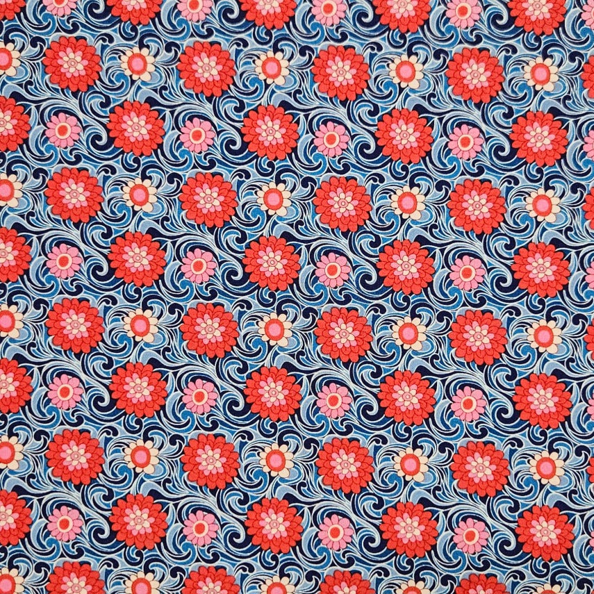 Liberty - Carnaby Collection - Carnation Carnival A Blue
