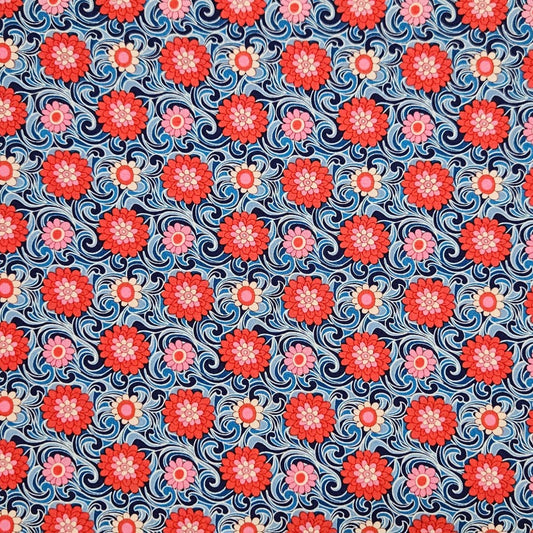 Liberty - Carnaby Collection - Carnation Carnival A Blue