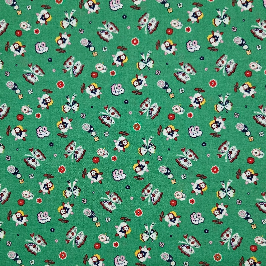 Liberty - Carnaby Collection - Fluttering Floral B Green