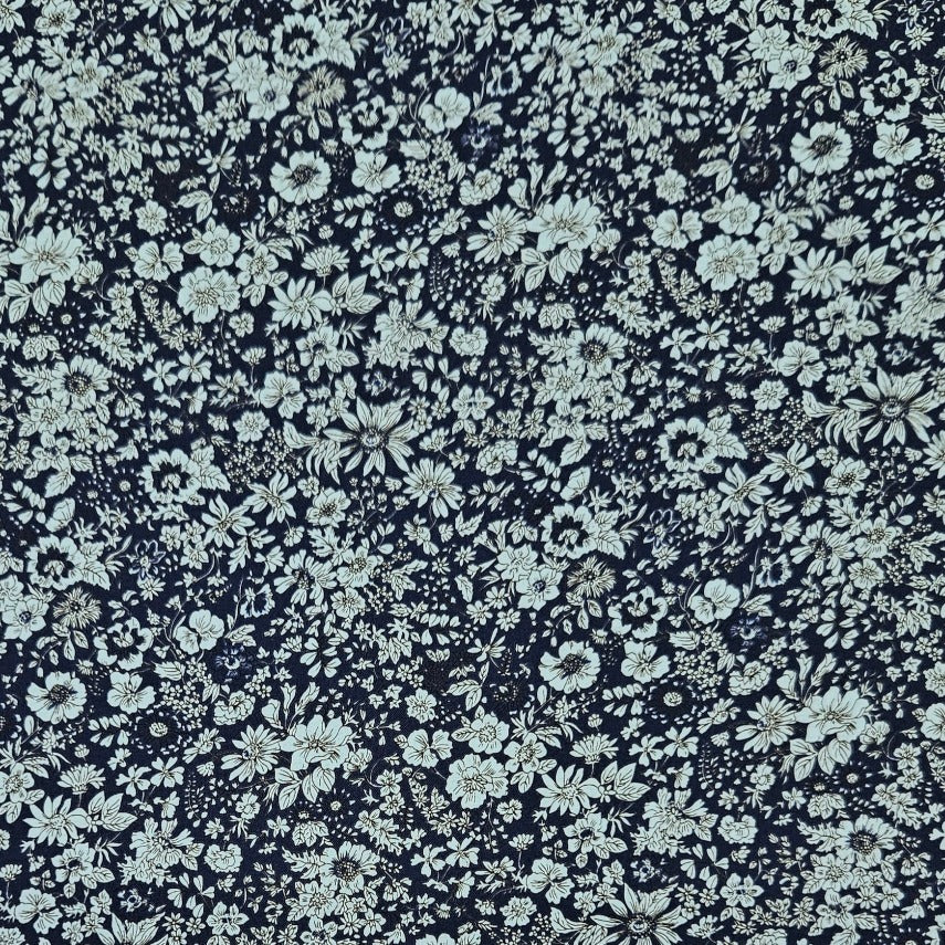 Liberty - Flower Show Midnight Garden Collection - Emily Silhouette Flower G Blue