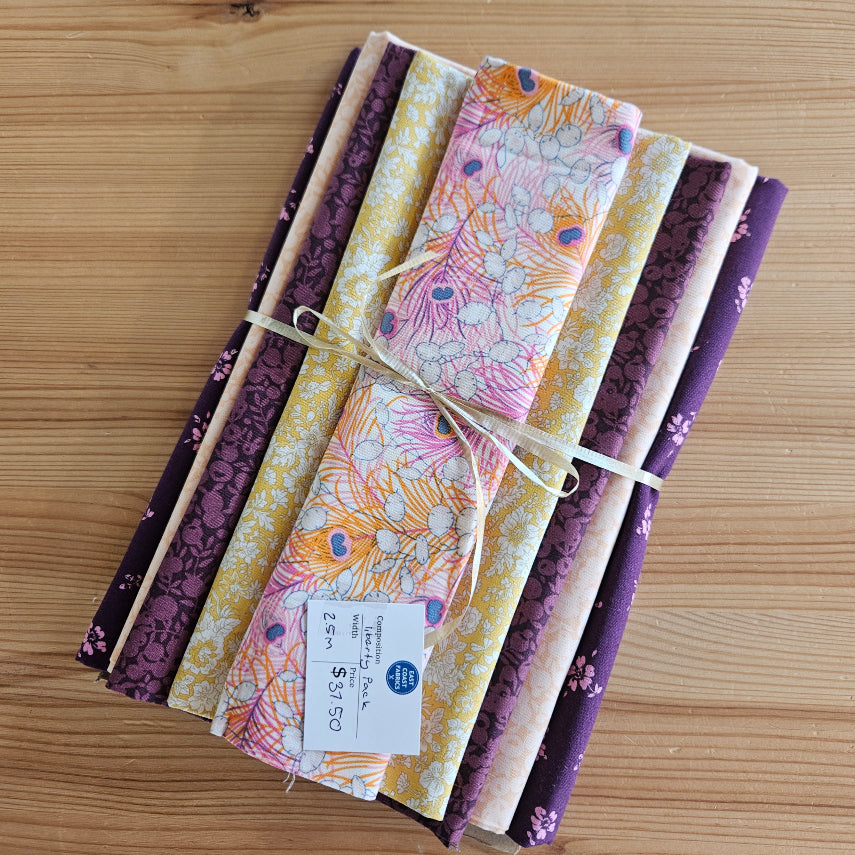 Remnant Craft Fabrics - Liberty Plum and Feathers Pack