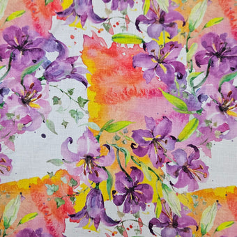 compare product Linen - Purple Lillies