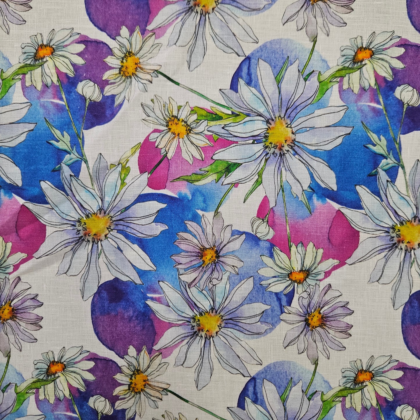 Linen - Sketched Daisies