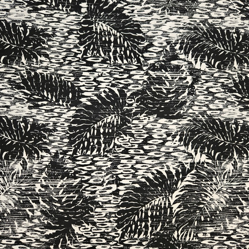 MODAL KNIT - Tropical in Black and Off White