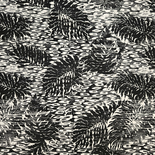MODAL KNIT - Tropical in Black and Off White