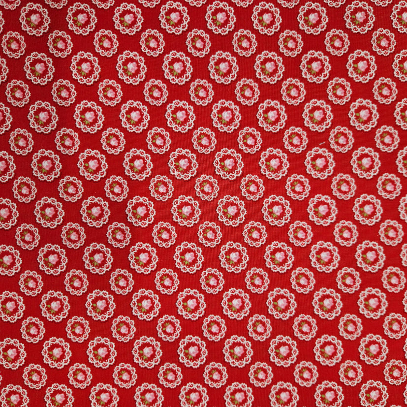 Market Day - Doily on Red