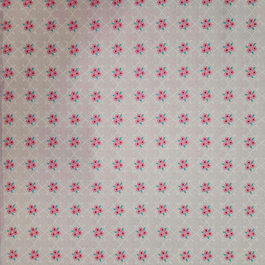 Market Day - Floral Diamond on Pink
