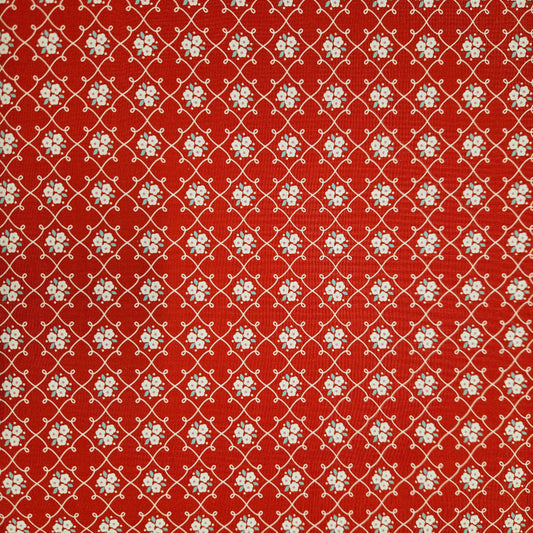 Market Day - Floral Diamond on Red