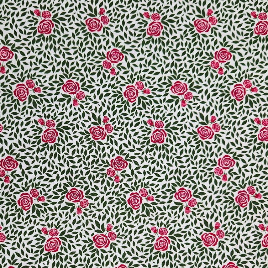 Modern Florals - Roses on White