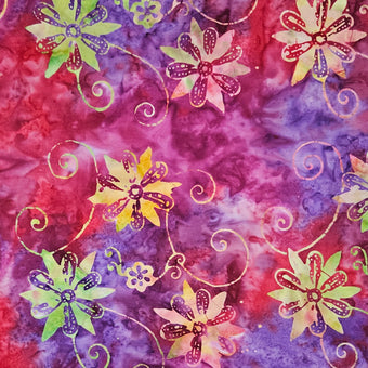 compare product Batik - Flowers and Swirls on Red
