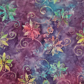 compare product Batik - Flowers and Swirls Purple