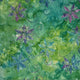 Batik - Flowers and Swirls Green Blue
