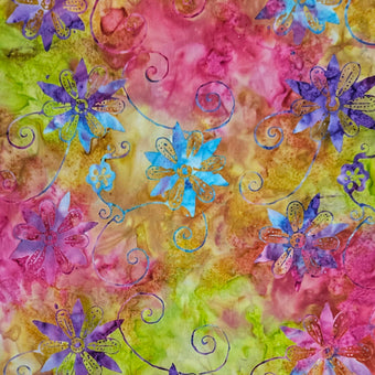 compare product Batik - Flowers and Swirls on Yellow