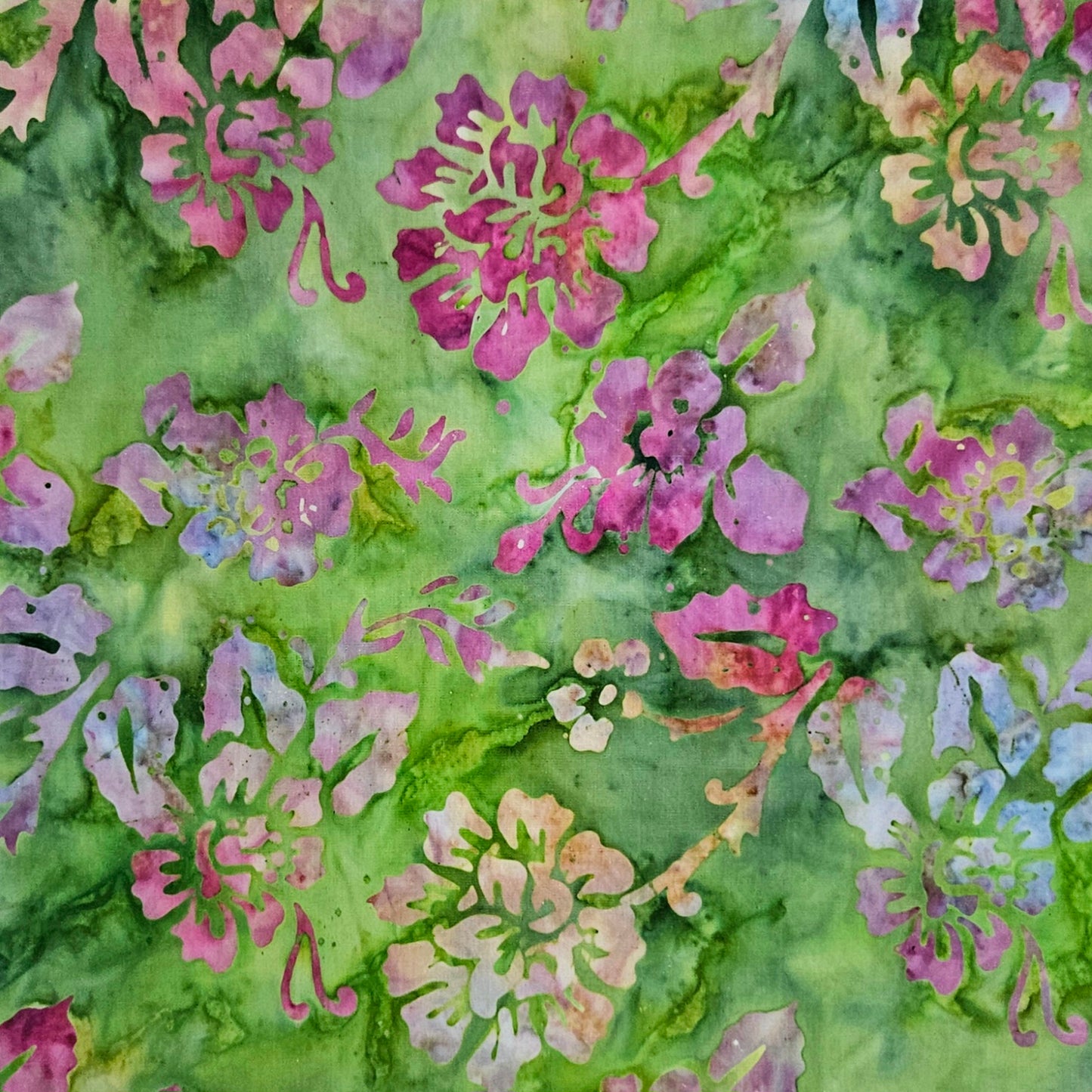 Batik - Hibiscus on Green