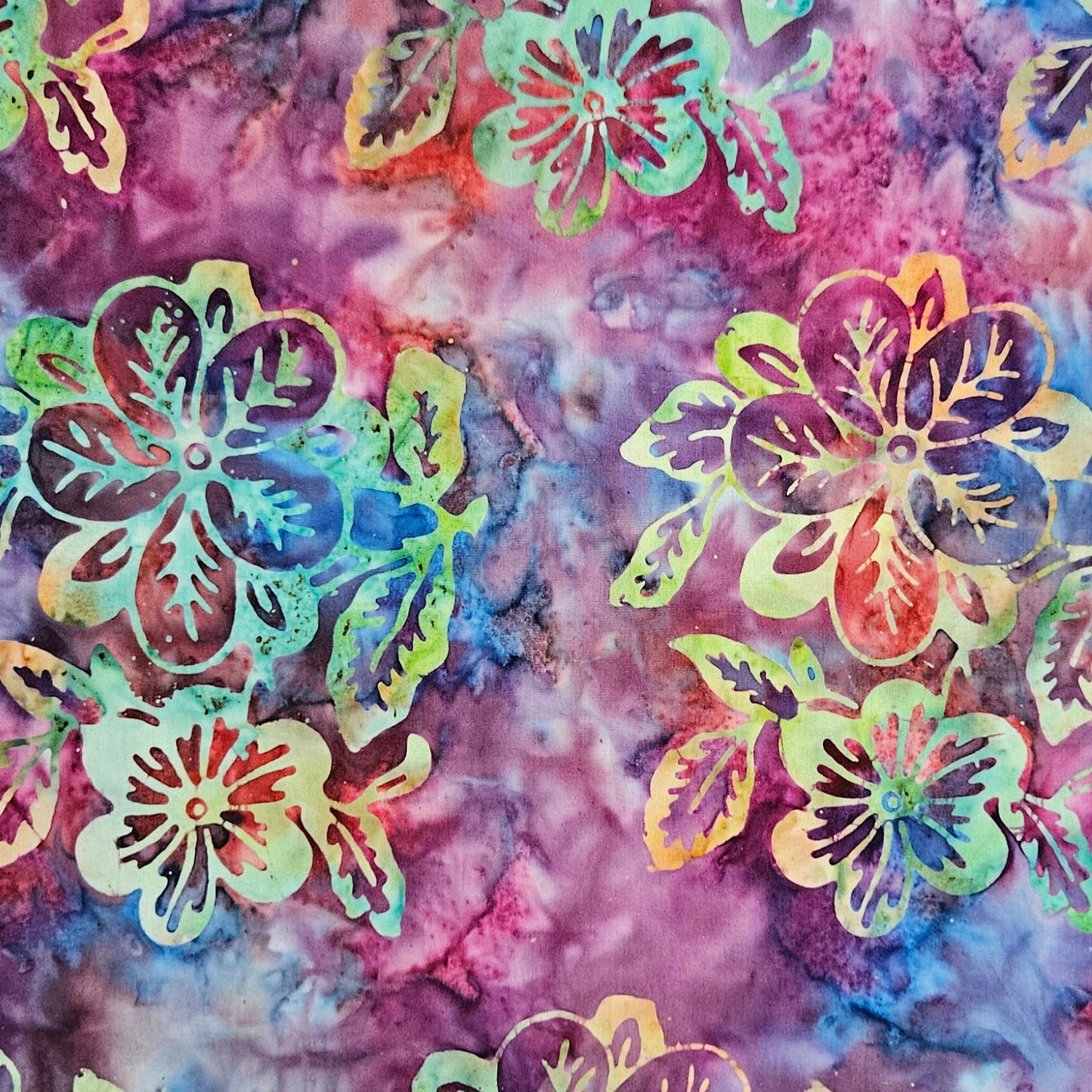 Batik - Magnolias on Purple