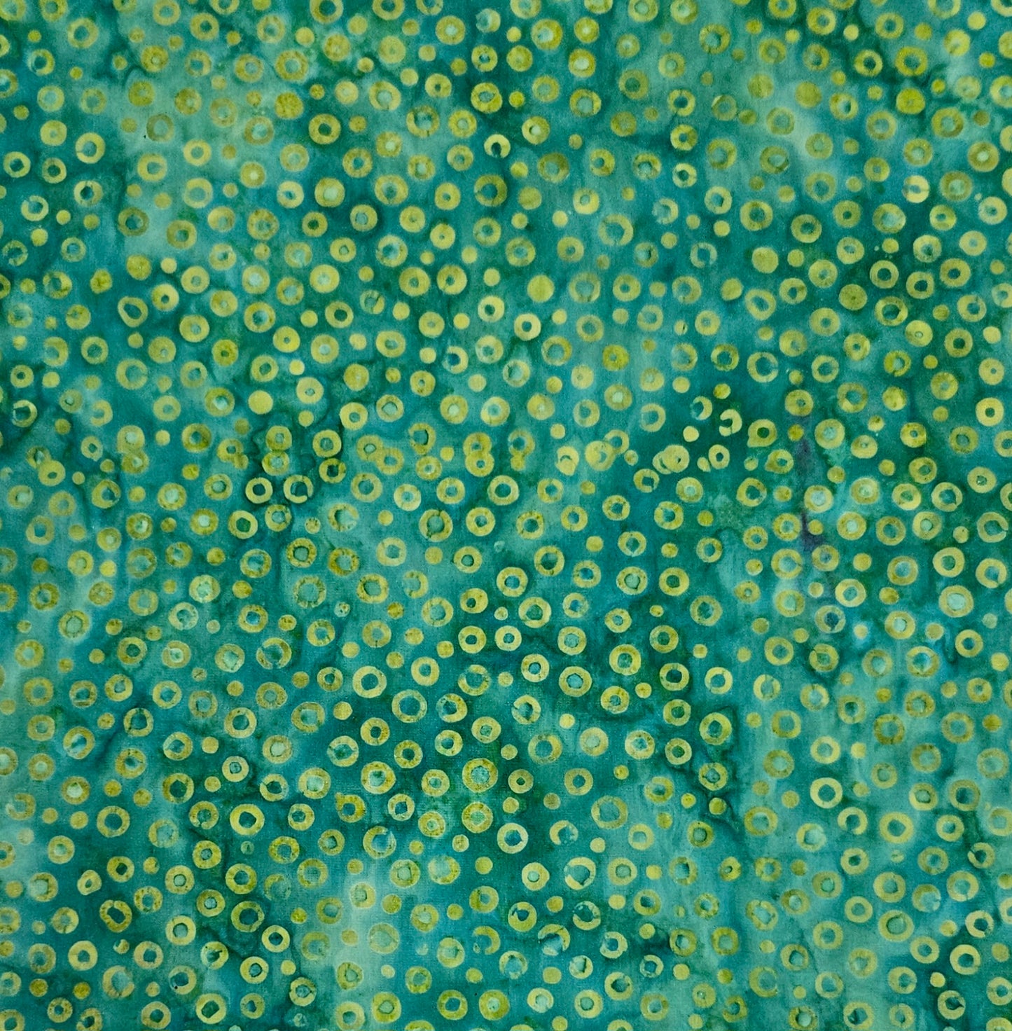 Batik - Bubbles Green on Blue