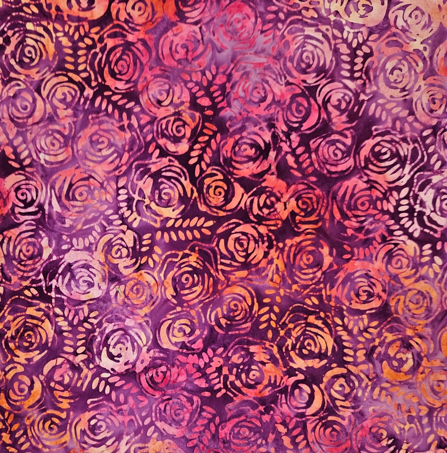 Batik - Roses on Dark Purple