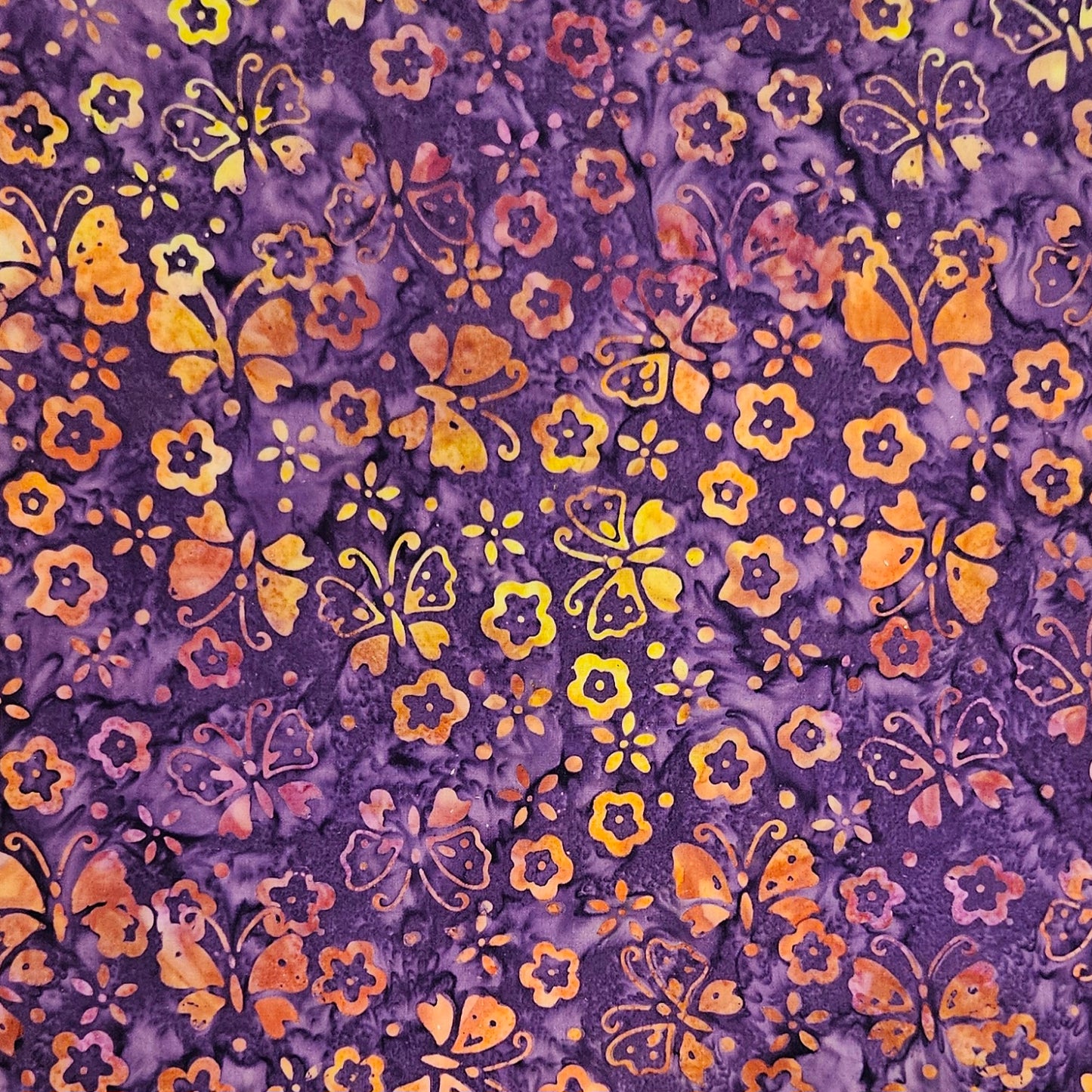 Batik - Butterflies on Purple