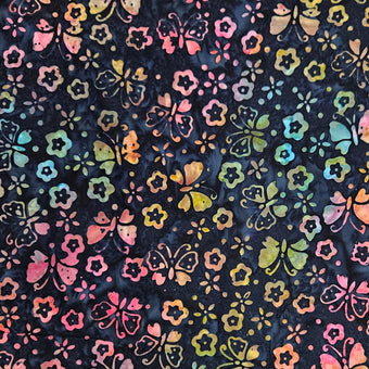 compare product Batik - Butterflies on Flowers on Black