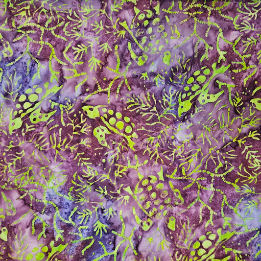 Batik - 114-24 Turtles and Coral on Purple