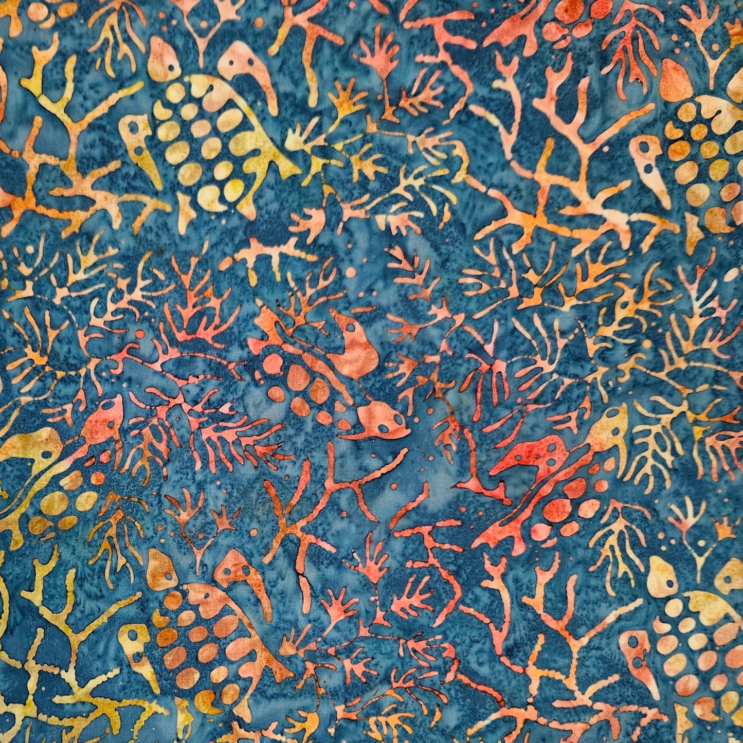 Batik - Turtles and Coral on Blue