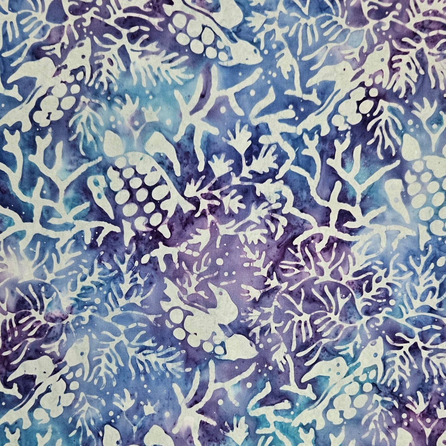 Batik - Turtles and Coral Blue Purple