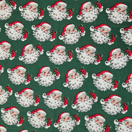Old Fashioned Christmas - Santa on Green