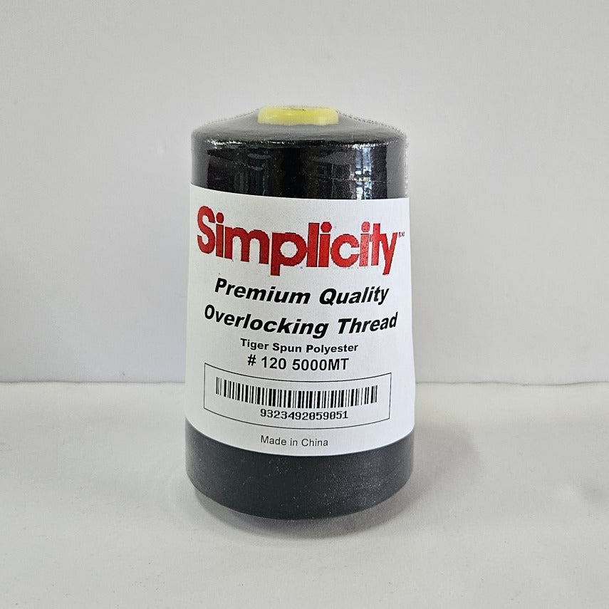 Overlocking Thread - 5000mt - Black - Simplicity