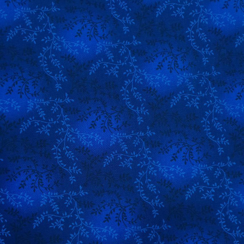 Quilt Backing - Vine - Mid Blue