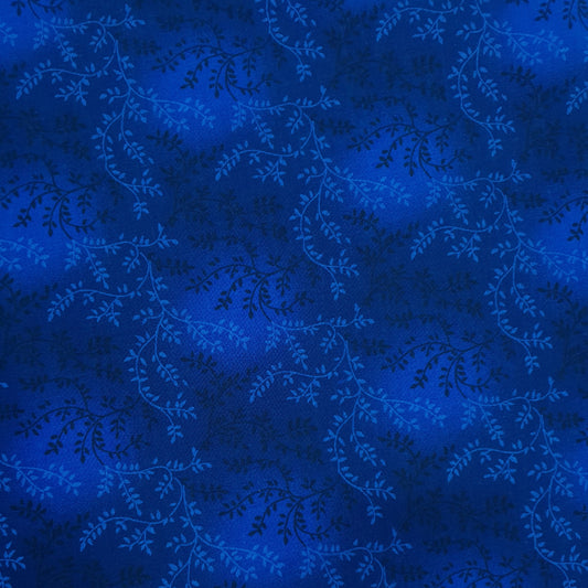 Quilt Backing - Vine - Mid Blue