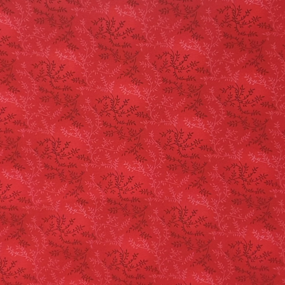 Quilt Backing - Vine - Red