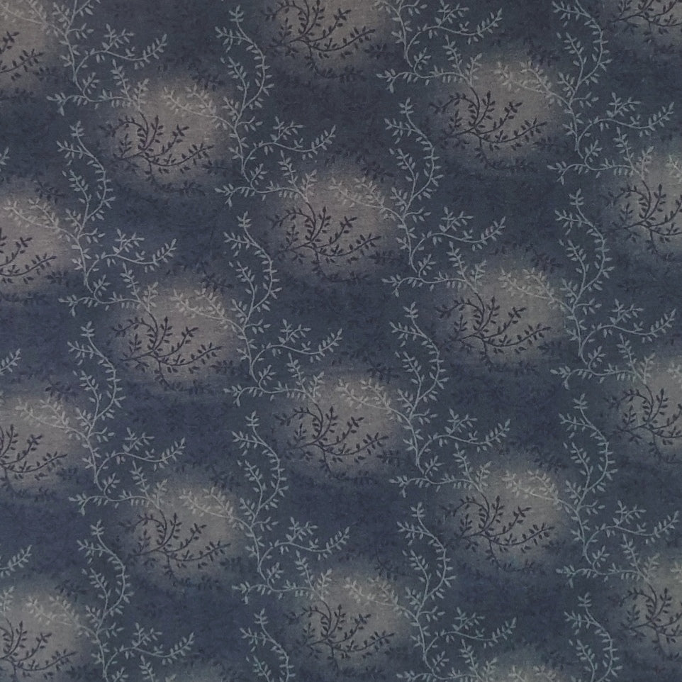 Quilt Backing - Vine - Steel Blue