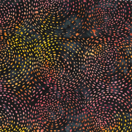 Batik Quilt Backing -1449 Droplets Yellow and Pink