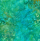 Batik Quilt Backing -1971 Foliage Swirl Blue and Green