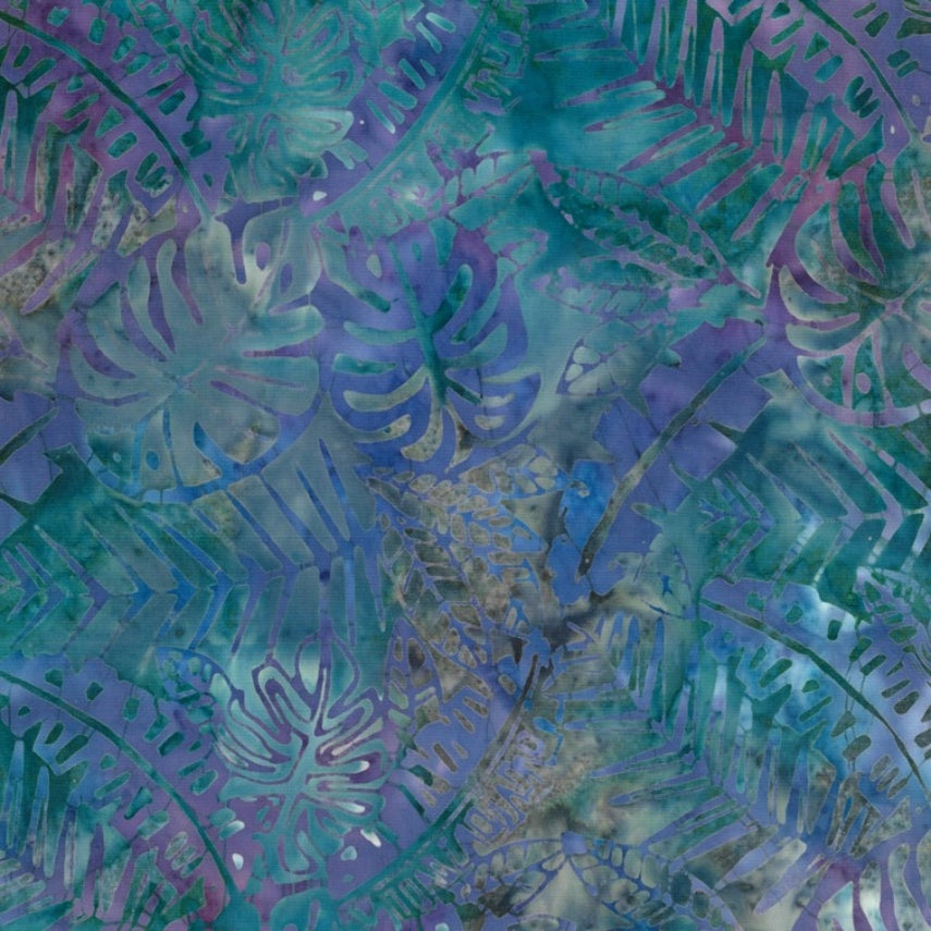 Batik Quilt Backing - 2183 Fern Purple and Blue