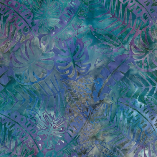 Batik Quilt Backing - 2183 Fern Purple and Blue