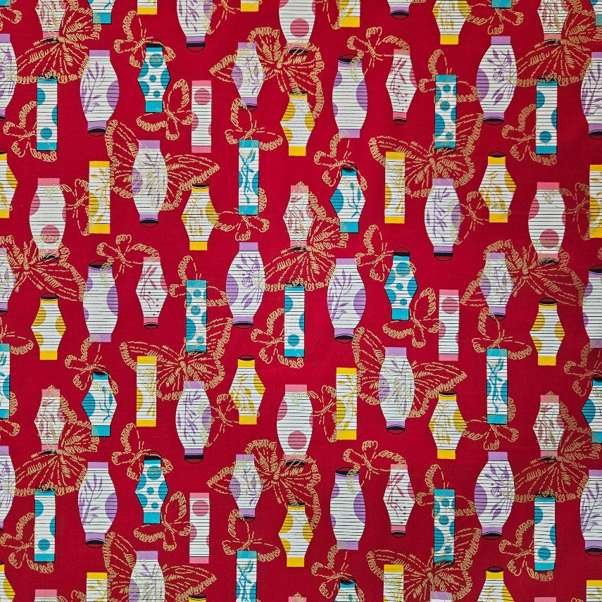 COTTON SATEEN - Red Festival