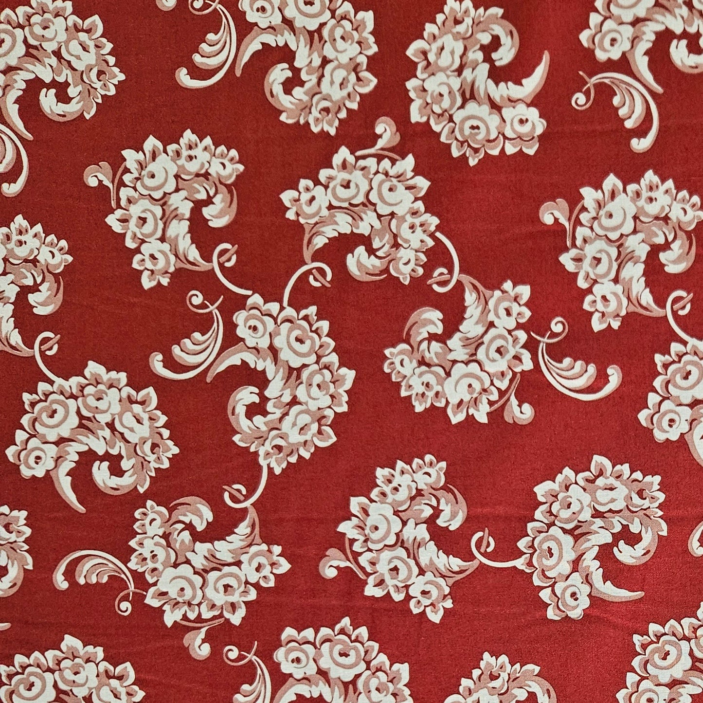 Emma - Floral Swirls on Red