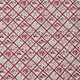 A repeating red and white geometric pattern featuring diamond-shaped tiles with floral motifs, ribbons, and small decorative illustrations.