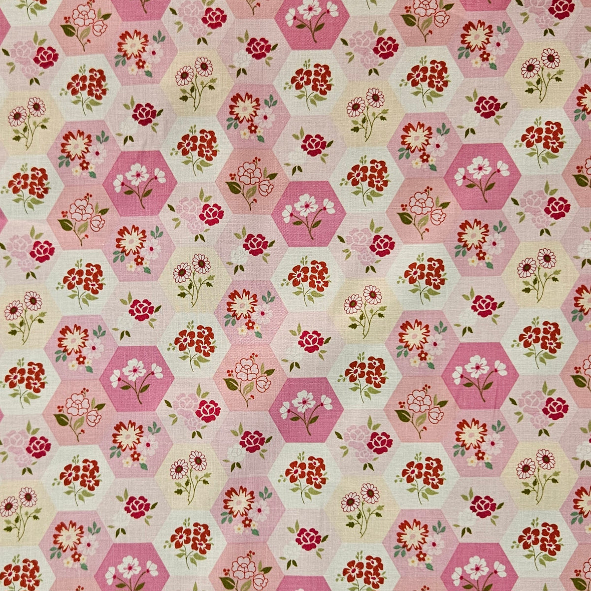 Rosy Cheeks - Hexagon Florals Pink