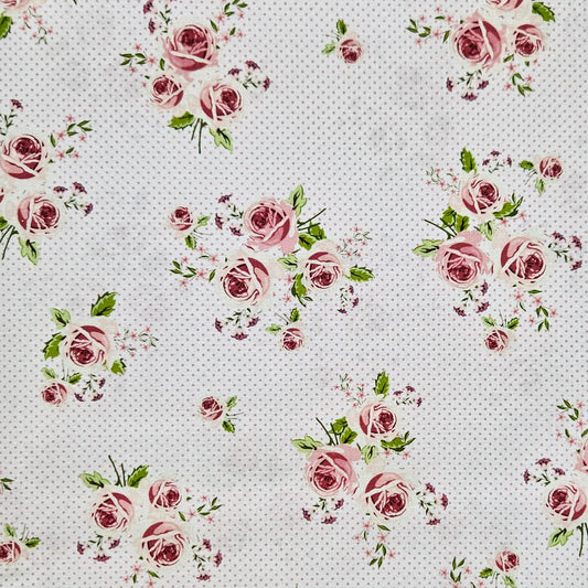 Summer Loft - Roses Pink on White