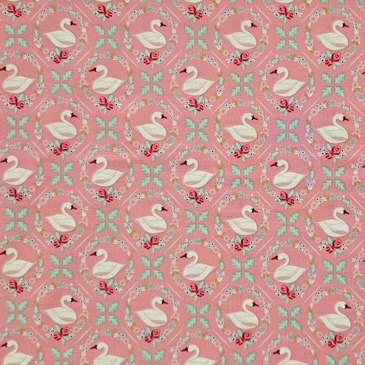 Swan Serenade - Swans on Pink